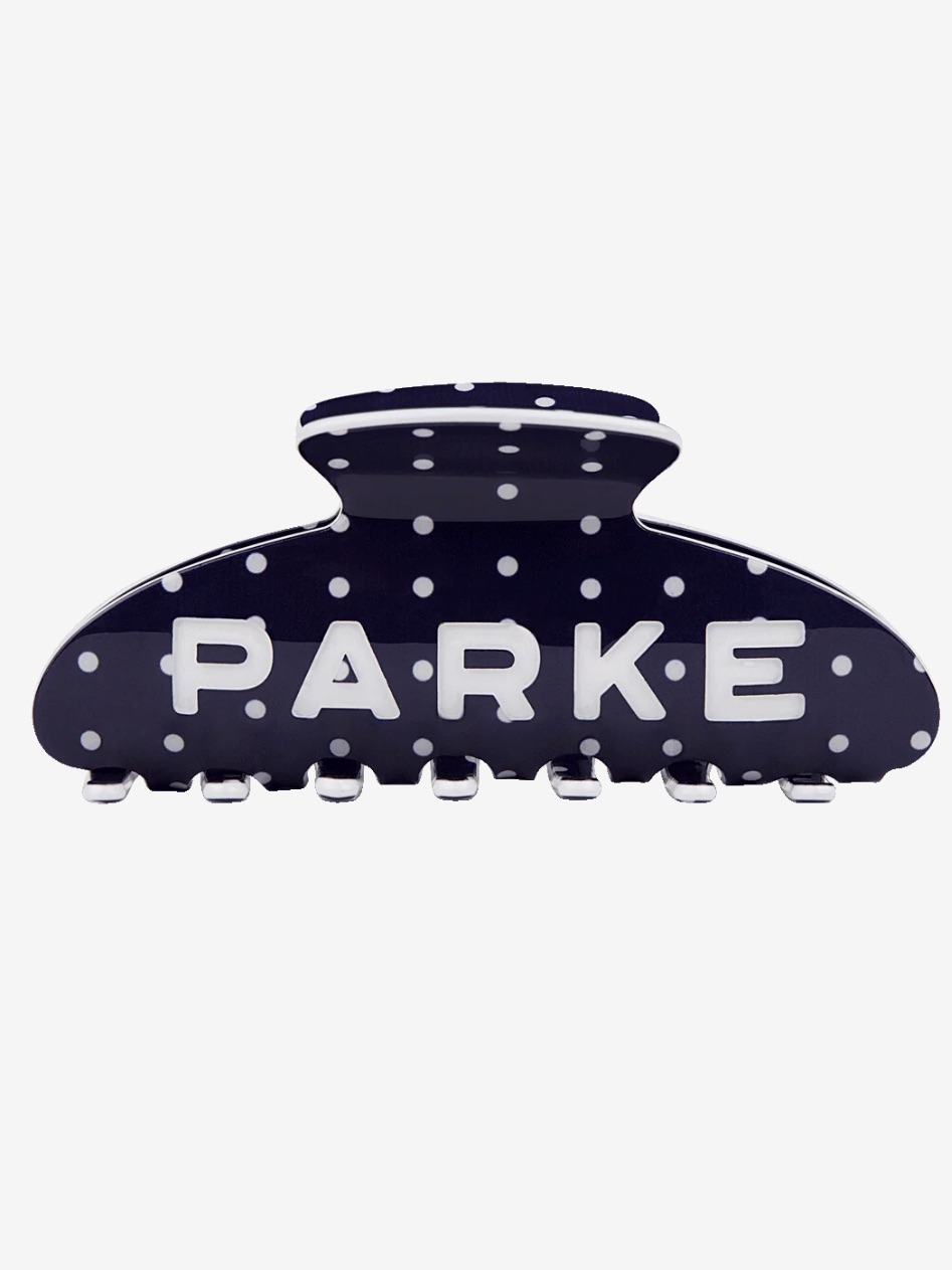 Nib Parke Denim + White Polka Dot Claw Clip